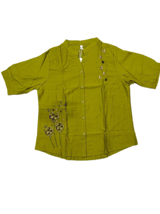 Fancy Shirt Style Embroidery Tops - Maruti Westren Wear