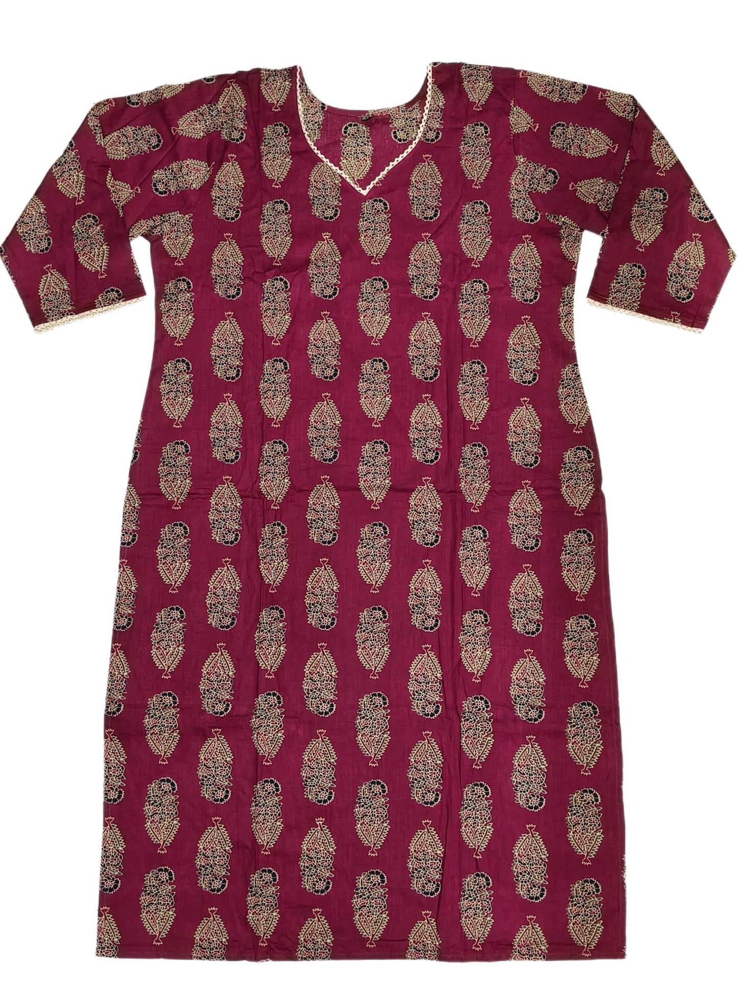 Cotton Kurti Pair V Neck - Maruti Westren Wear