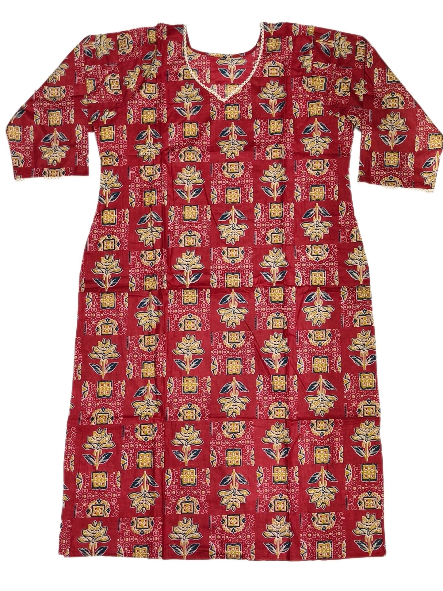 Cotton Kurti Pair V Neck - Maruti Westren Wear