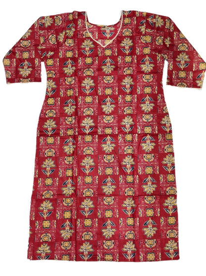 Cotton Kurti Pair V Neck - Maruti Westren Wear