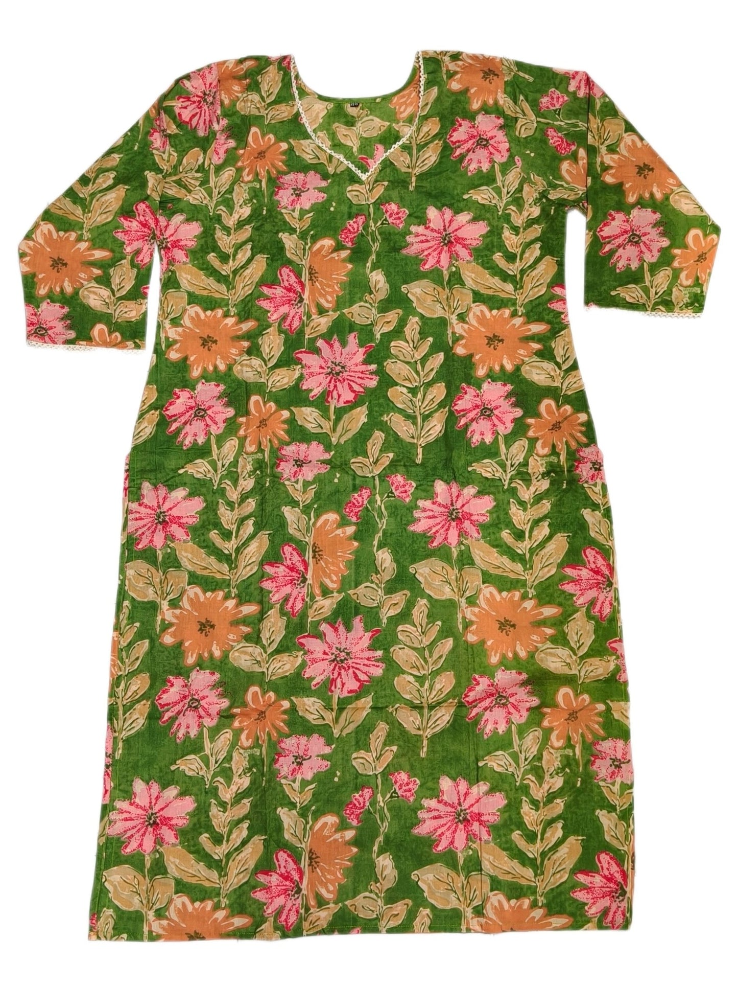 Cotton Kurti Pair V Neck - Maruti Westren Wear