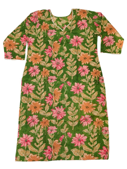 Cotton Kurti Pair V Neck - Maruti Westren Wear