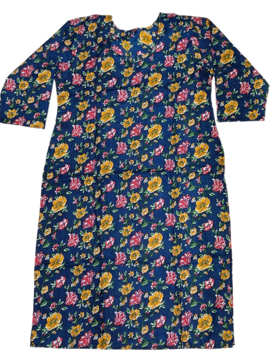 Cotton Kurti Pair Fancy Neck - Maruti Westren Wear