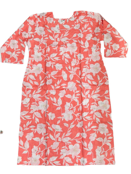 Cotton Kurti Pair Fancy Neck - Maruti Westren Wear