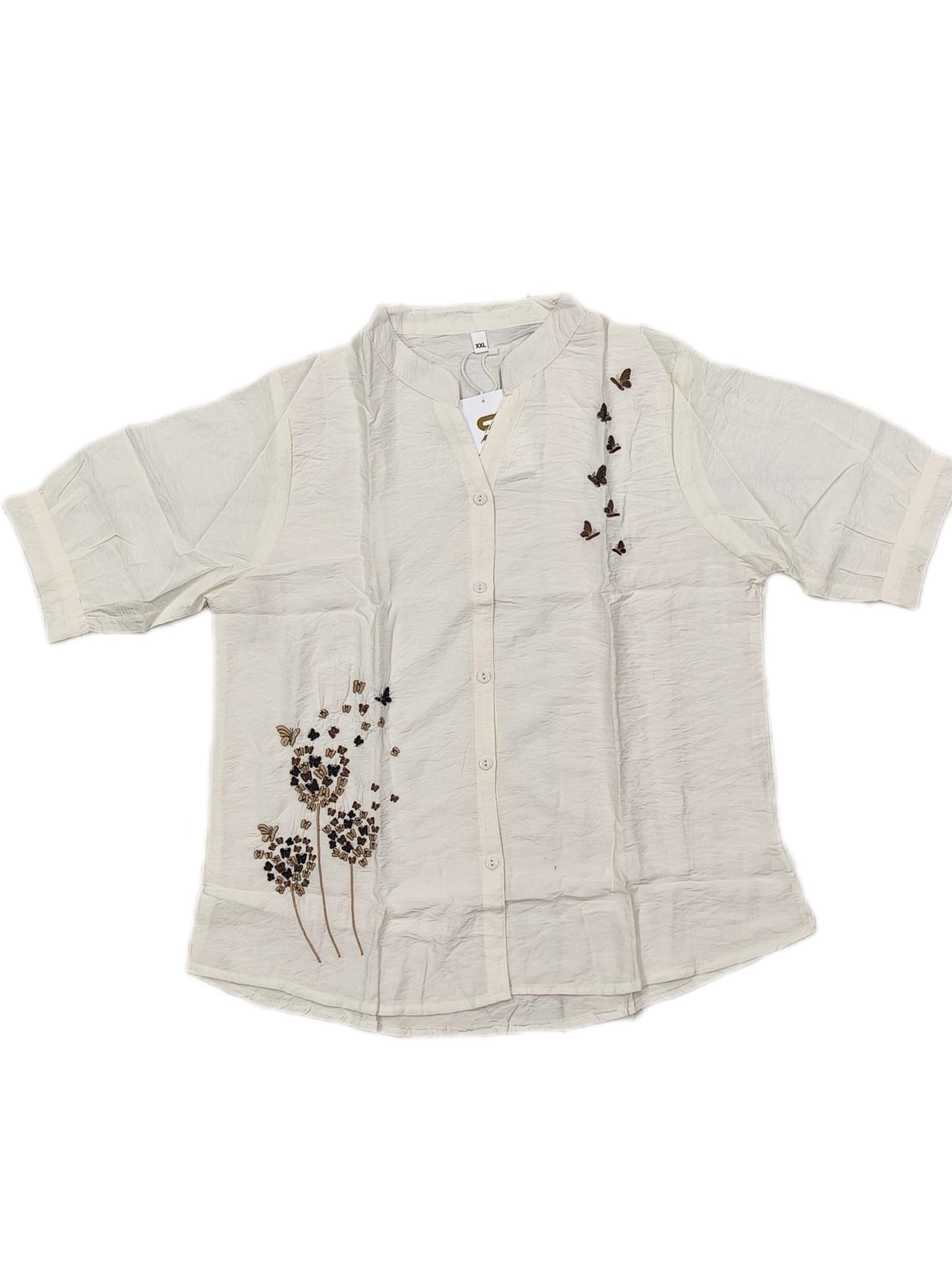 Fancy Shirt Style Embroidery Tops - Maruti Westren Wear